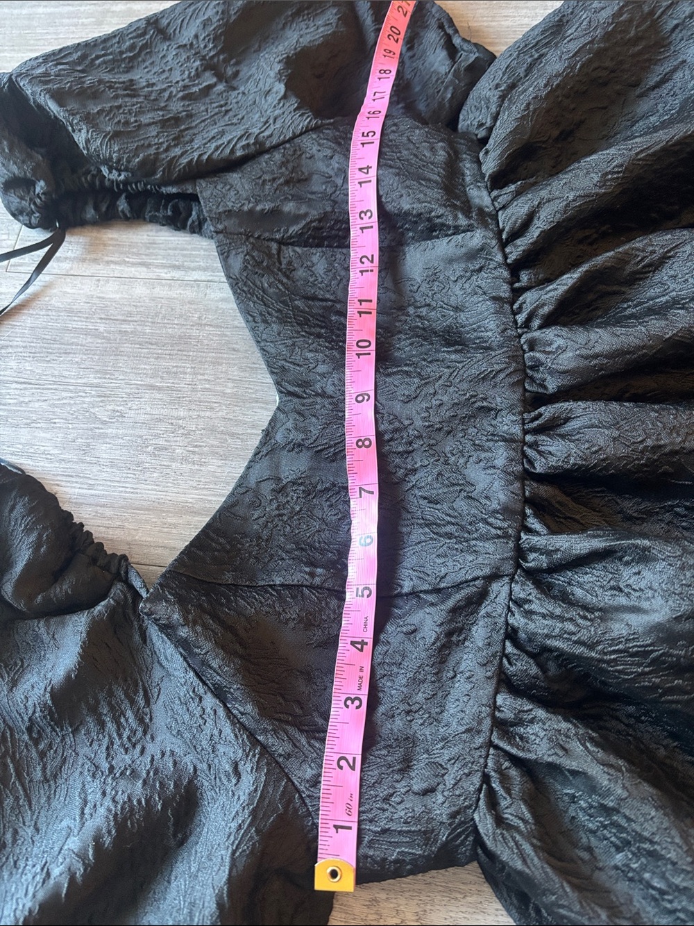 Joe Fresh x Jessi Black Textured Puff-Sleeve Babydoll Dress - Picture 7 of 8
